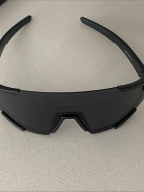 Prada Black Sunglasses Case with Silver Logo